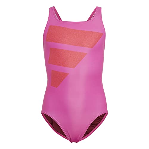 ADIDAS IC4722 Big Bars Suit Swimsuit Girl's Lucid Fuchsia/Better Scarlet/White/Shadow red 1415 von adidas