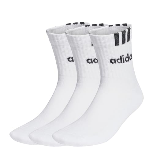 adidas, Set Di 3 Paia Di Calzini Lineari 3-Stripes, Socken, Weiß Schwarz, M, Unisex-Adult von adidas