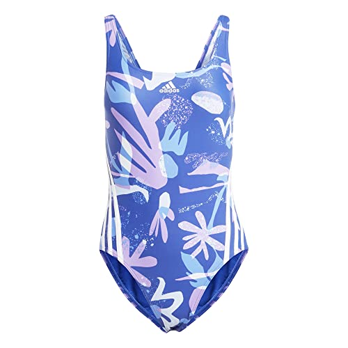 Adidas Damen Swimsuit Floral 3S Suit, Semi Lucid Blue/White, IB5994, 30 von adidas