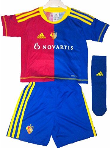 Adidas FC Basel Baby Minikit Trikot Set rot blau 3-tlg. Gr. 98 von adidas