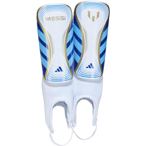 adidas Kinder Schienbeinschoner Messi SG Match J White/Lucid Blue/Gold Met. M von adidas