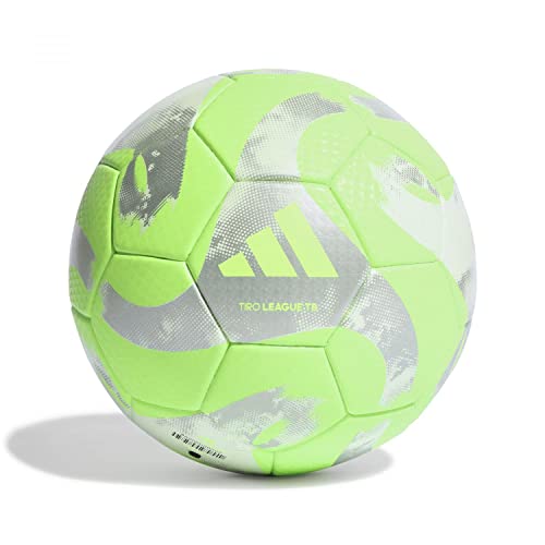 Adidas Unisex Ball (Thermal-Bonding) Tiro League Thermally Bonded Football, Solar Green/Silver Met./White, HZ1296, 5 von adidas