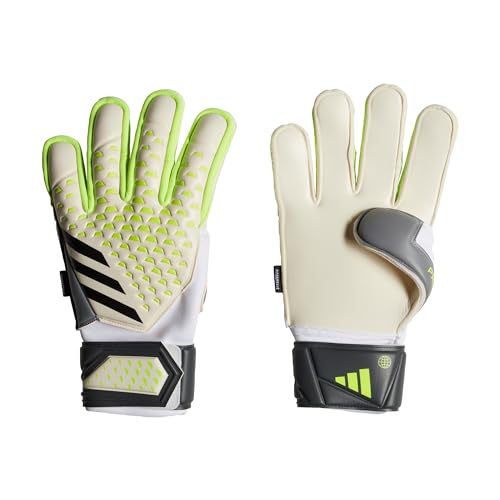 Adidas Unisex Goalkeeper Gloves (Fingersave) Pred Gl MTC Fs, White/Lucid Lemon/Black, IA0877, 9 von adidas