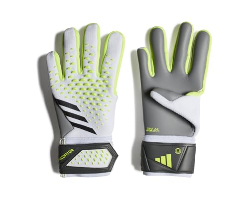 Adidas Unisex Goalkeeper Gloves (W/O Fingersave) Pred Gl LGE, White/Lucid Lemon/Black, IA0879, 11 von adidas