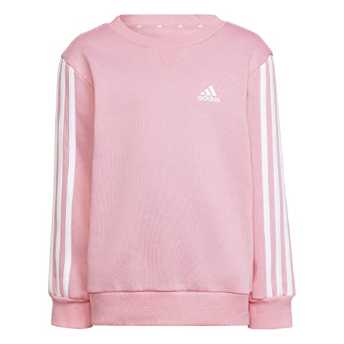Adidas Unisex Kids Sweatshirt Long Sleeve Lk 3S Crew Neck, Bliss Pink/White, HP1274, 122 von adidas