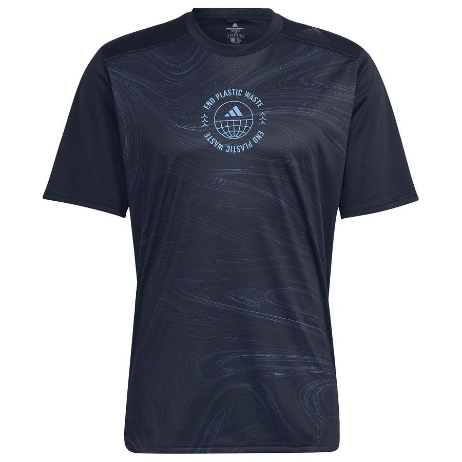 adidas Lauf T-Shirt Running For The Oceans - Schwarz/Blau von adidas