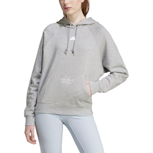 adidas Damen Signature Graphic Embroidery French Terry Loose Hoodie, MEDIUM Grey Heather, S adidas Damen Signature Graphic Embroidery French Terry Loose Hoodie, MEDIUM Grey Heather, S von adidas