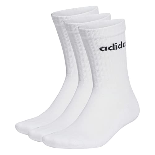 adidas Unisex Linear Crew Cushioned Socks 3 Pairs, White / Black, 37-40 adidas Unisex Linear Crew Cushioned Socks 3 Pairs, White / Black, 37-40 von adidas