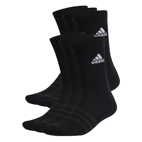 adidas Unisex Cushioned Sportswear Crew Socks 6 Pairs, Black / White, 43-45 von adidas