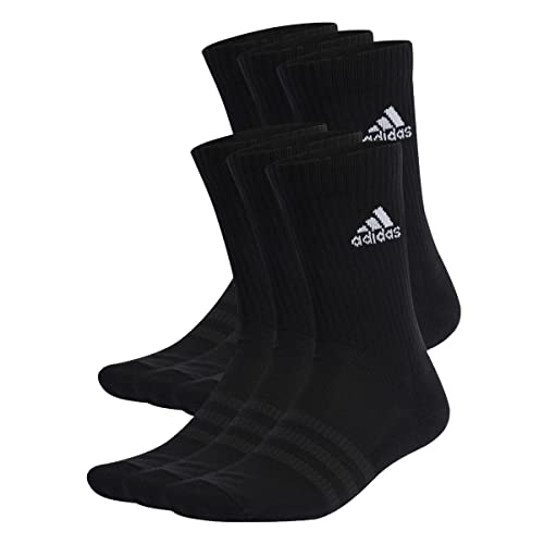 adidas Unisex Cushioned Sportswear Crew Socks 6 Pairs, Black / White, 43-45 adidas Unisex Cushioned Sportswear Crew Socks 6 Pairs, Black / White, 43-45 von adidas