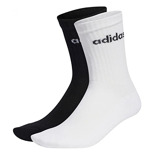 adidas Unisex Linear Crew Cushioned 3 Pairs Crew Socken, Medium Grey Heather/White/Black, 46 - 48 von adidas