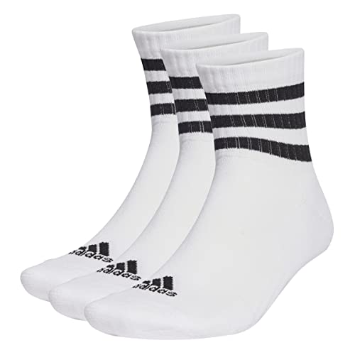 adidas Unisex 3 Stripes Knöchelsocken, White/Black, XXL, 3 Paar von adidas