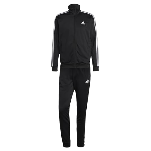 adidas Herren Basic 3-Stripes Tricot Track Suit, Black, M von adidas