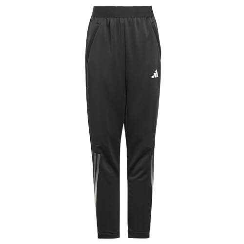 adidas, Train Icons Aeroready 3-Stripes Knit, Jogginghose, Schwarz/Grau Vier/Weiß, 1516, Unisex -Kinder von adidas