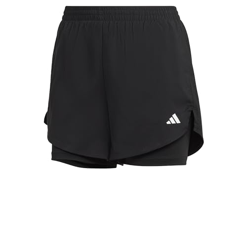 adidas Damen AEROREADY Made for Training Minimal Two-in-One Shorts, Black / White, M von adidas