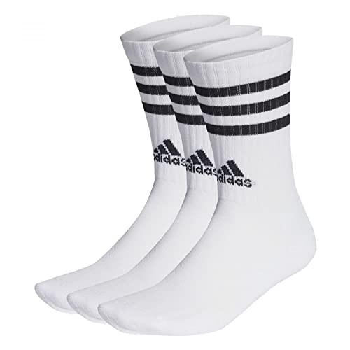 adidas Unisex 3 Stripes Crew Socken, White/Black, XS von adidas