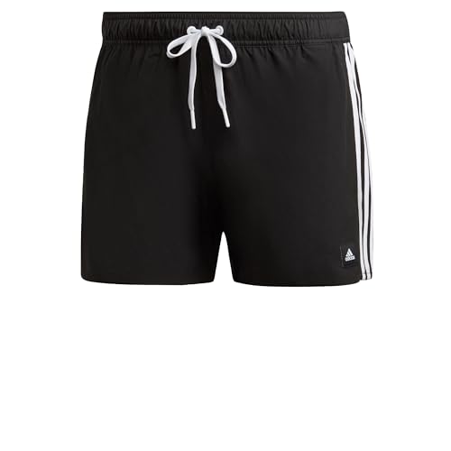 adidas Herren 3 Stripes Badeshorts, Black/White, L von adidas