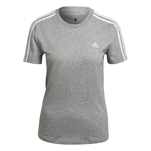 adidas 3S T T-Shirt Mgreyh/White XS von adidas