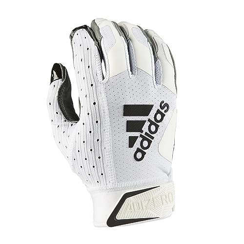 adidas Adizero 9.0 Leather Palm Adult Receiver Fußballhandschuhe, Weiß / Schwarz, Größe 2XL, Premium-Fußballausrüstung und Ausrüstung von adidas