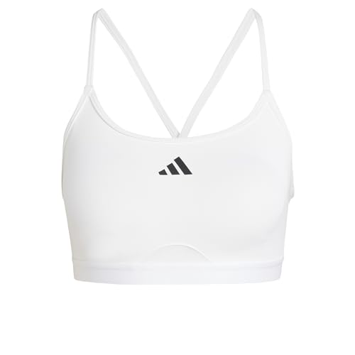 adidas Damen AeroReact Training 3Stripes Bra, White, L adidas Damen AeroReact Training 3Stripes Bra, White, L von adidas