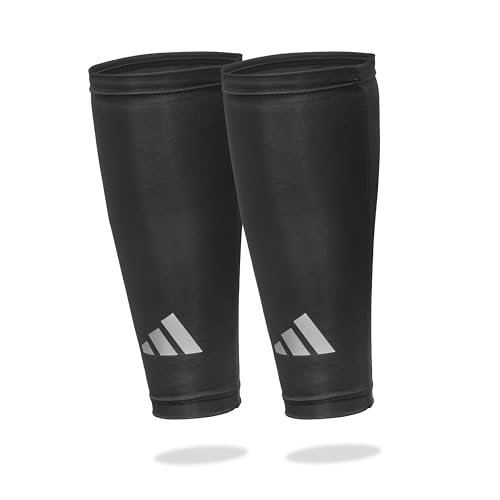 adidas Aeroready Waden Kompression, feuchtigkeitsabsorbierende Beinlinge, atmungsaktiv, leicht, elastisch, reflektierend (Schwarz, S/M) von adidas