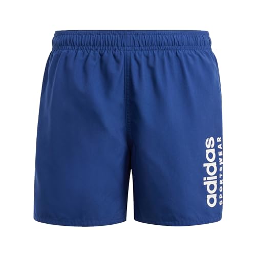 adidas Boy's Sportswear Essentials Logo CLX Swim Shorts Kids Badeanzug, Dark Blue/White, 9-10 Years von adidas