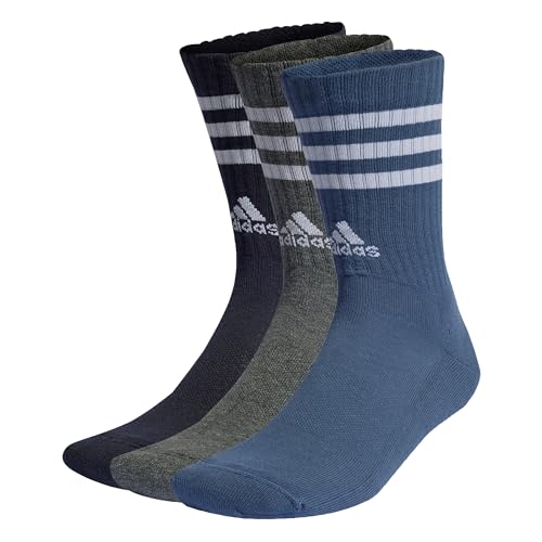 adidas 3 Streifen Cushioned Crew Socken 3 Paar Crew Unisex von adidas