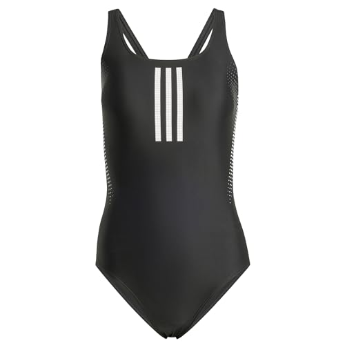 Adidas Damen 3 Stripes Rubber Graphic Swimsuit Badeanzug, Black, von adidas