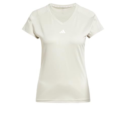 adidas Damen AEROREADY Train Essentials Minimal Branding V-Neck Tee, Wonder Alumina/White, L von adidas