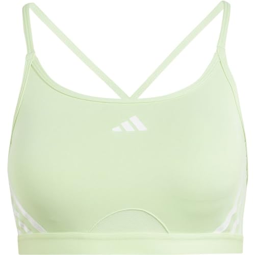 adidas Women's Aeroreact Training Light-Support 3-Stripes Bra Sport-BH, semi Green Spark/White, S A-B adidas Women's Aeroreact Training Light-Support 3-Stripes Bra Sport-BH, semi Green Spark/White, S A-B von adidas