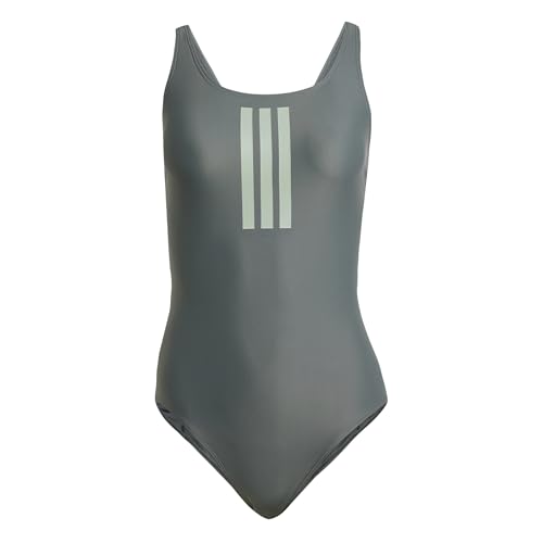 adidas Damen-Badeanzug mit 3 Streifen, V-Rücken, Größe 36, Legend Ivy/Silver Green, 40 adidas Damen-Badeanzug mit 3 Streifen, V-Rücken, Größe 36, Legend Ivy/Silver Green, 40 von adidas