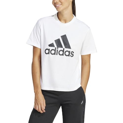 adidas Women's Floral Graphic Big Logo Tee T-Shirt, White, XS von adidas