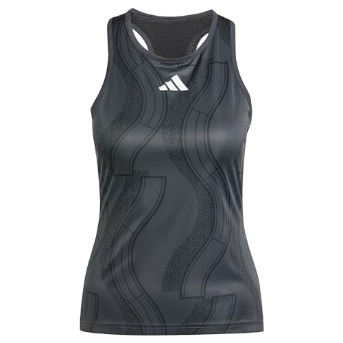 adidas Damen Club Tennis Graphic Tank Top Tanktop, Carbon/Black, XS adidas Damen Club Tennis Graphic Tank Top Tanktop, Carbon/Black, XS von adidas