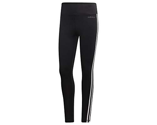 adidas Damen D2M 3-Streifen High-Rise Tights, Black/White, M von adidas