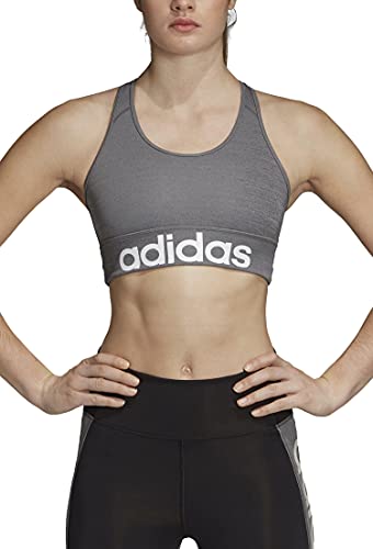 adidas Damen D2M Logo Sport-BH, Black Melange/White, XS von adidas