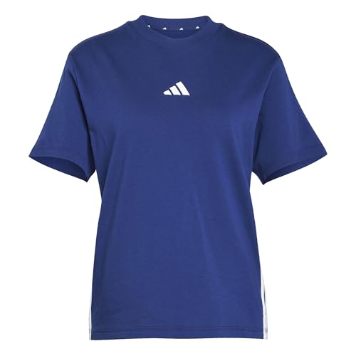 adidas Damen Essentials 3-Stripes Cotton T-Shirt, Dark Blue/White, XS adidas Damen Essentials 3-Stripes Cotton T-Shirt, Dark Blue/White, XS von adidas