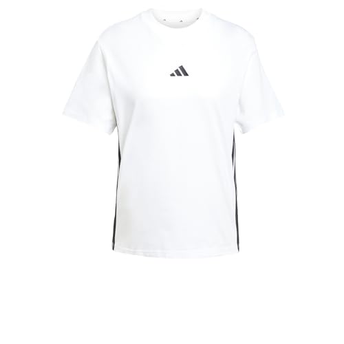 adidas Damen Essentials 3-Stripes Cotton T-Shirt, White/Black, XXL adidas Damen Essentials 3-Stripes Cotton T-Shirt, White/Black, XXL von adidas