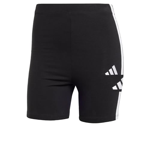 adidas Damen Essentials 3-Stripes HIGH Waisted Biker Shorts, Black/White, L adidas Damen Essentials 3-Stripes HIGH Waisted Biker Shorts, Black/White, L von adidas