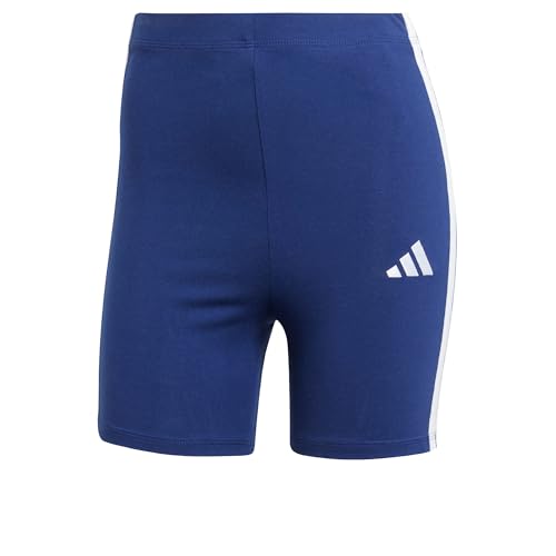 adidas Damen Essentials 3-Stripes HIGH Waisted Biker Shorts, Dark Blue/White, L adidas Damen Essentials 3-Stripes HIGH Waisted Biker Shorts, Dark Blue/White, L von adidas