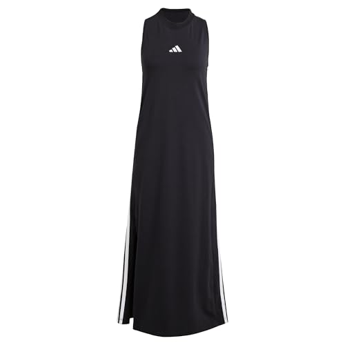 adidas Damen Essentials 3-Stripes Long Racerback Dress, Black/White, S adidas Damen Essentials 3-Stripes Long Racerback Dress, Black/White, S von adidas