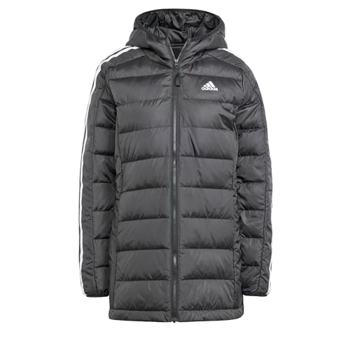 adidas Damen Essentials 3-Stripes Light Down Hooded Parka, Black, XS adidas Damen Essentials 3-Stripes Light Down Hooded Parka, Black, XS von adidas