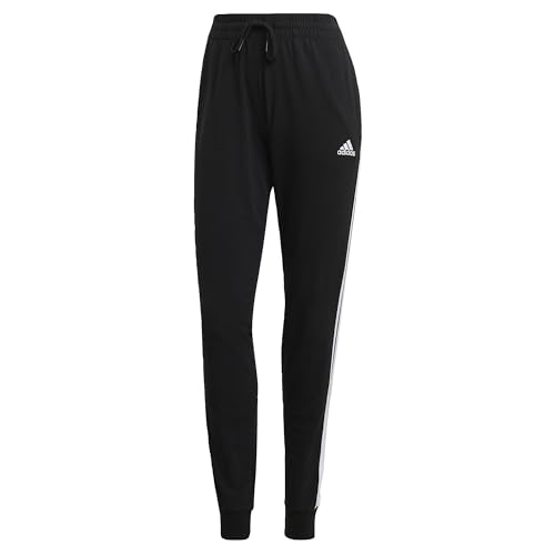 adidas Damen Essentials Single Jogginghosen, Black/White, L von adidas