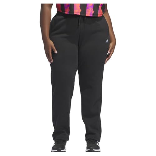 adidas Damen Essentials SMALL Logo Feel Cozy Open Hem Pant Inclusive, Black, 4XL Plus von adidas