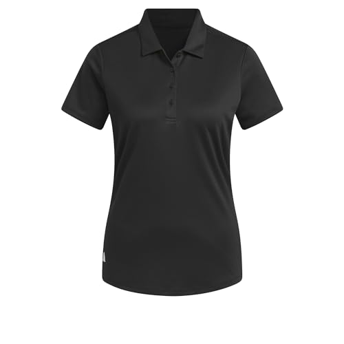 adidas Damen Women's Solid Performance Short Sleeve Polo Shirt, Black, M von adidas