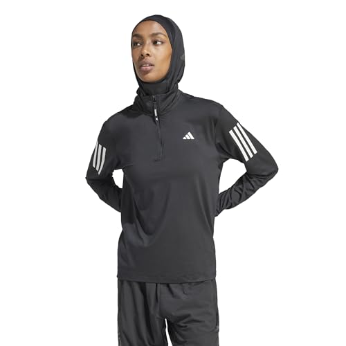 adidas Damen Own The Run Half-Zip Jacket Sweatshirt, Black, XS adidas Damen Own The Run Half-Zip Jacket Sweatshirt, Black, XS von adidas