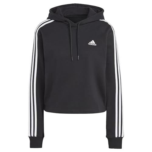 Adidas Damen Hooded Sweat W 3S Ft Cr Hd, Black/White, IC8767, XL von adidas