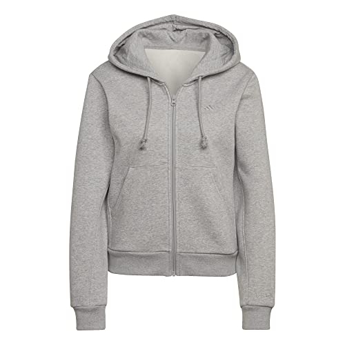 Adidas Damen Hooded Track Top W All Szn Fz Hd, Medium Grey Heather, HJ8010, L von adidas