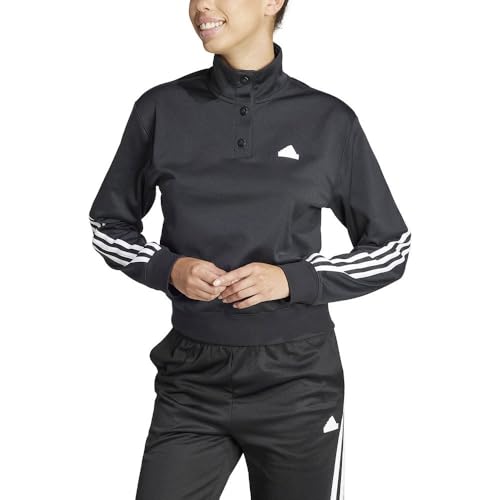 adidas Damen Iconic Wrapping 3-Stripes Snap Track Jacket Top, Black/White, XS adidas Damen Iconic Wrapping 3-Stripes Snap Track Jacket Top, Black/White, XS von adidas