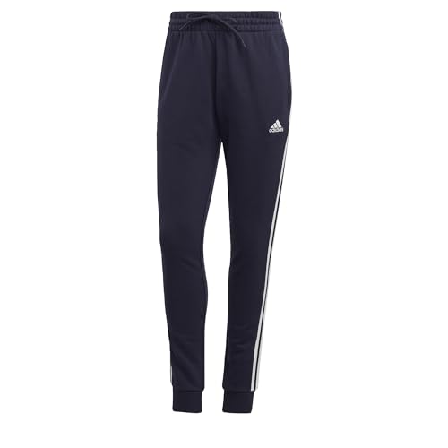 Adidas, Essentials 3-Stripes French Terry Cuffed, Jogginghose, Legende Tinte/Weiß, Xs, Frau von adidas