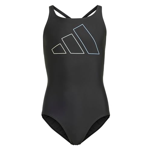 adidas Girl's Performance Big Bars Swimsuit Kids Badeanzug, Black, 3-4 Years von adidas